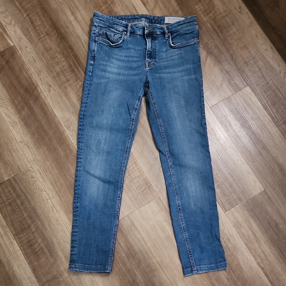 AllSaints Women's Medium Blue Skinny Jeans